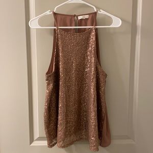 Sequin gold rose top